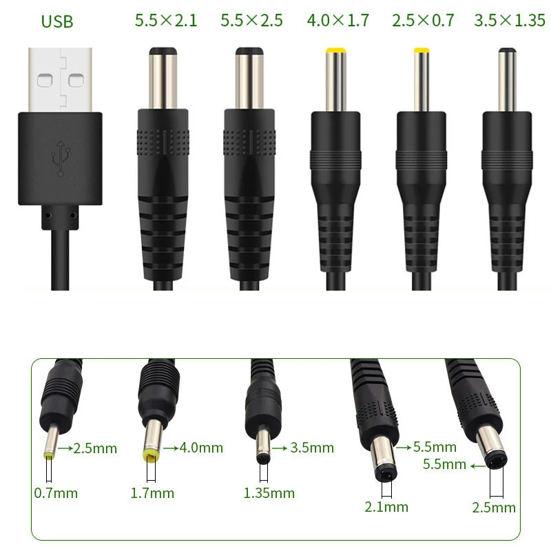 USB-порт для кабеля постоянного тока 2,0*0,6 мм 2,5*0,7 мм 3,5*1,35 мм 4,0*1,7 мм 5,5*2,1 мм 5 в бочка постоянного тока разъем кабеля питания 
USB-порт для кабеля постоянного тока 2,0*0,6 мм 2,5*0,7 мм 3,5*1,35 мм 4,0*1,7 мм 5,5*2,1 мм 5 в бочка постоянного тока разъем кабеля питания