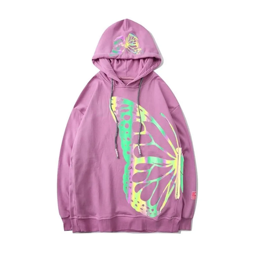 Laser Colorful Butterfly Skull Reflective Print Hooded Men And Women National Tide Couple Loose Hoodie Jacket Autumn
Laser Colorful Butterfly Skull Reflective Print Hooded Men And Women National Tide Couple Loose Hoodie Jacket Autumn