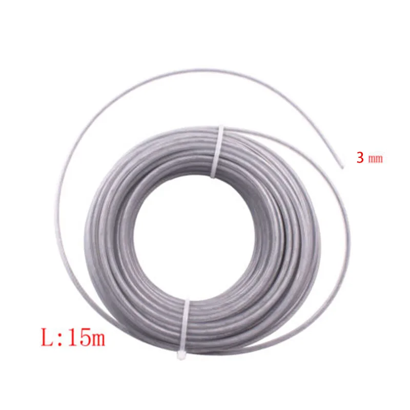 15m Long Trimmer Wire Cord Line 3mm Steel Wire Gray For Strimmer Brushcutter Square Rope Mowing Wire Lawn Mower Accessories
15m Long Trimmer Wire Cord Line 3mm Steel Wire Gray For Strimmer Brushcutter Square Rope Mowing Wire Lawn Mower Accessories
