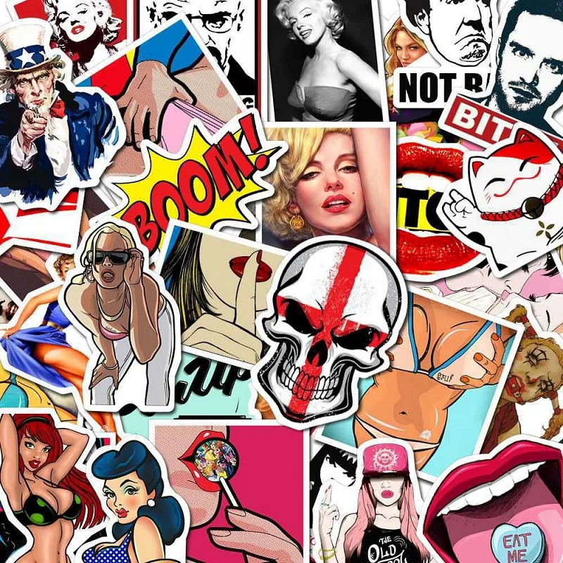 New 50 Pieces Styling Pvc Waterproof Tease Vulgar Sexy Beauty Girls Stickers For Macbook Pro Motorcycle Laptop Luggage Toy PC
New 50 Pieces Styling Pvc Waterproof Tease Vulgar Sexy Beauty Girls Stickers For Macbook Pro Motorcycle Laptop Luggage Toy PC