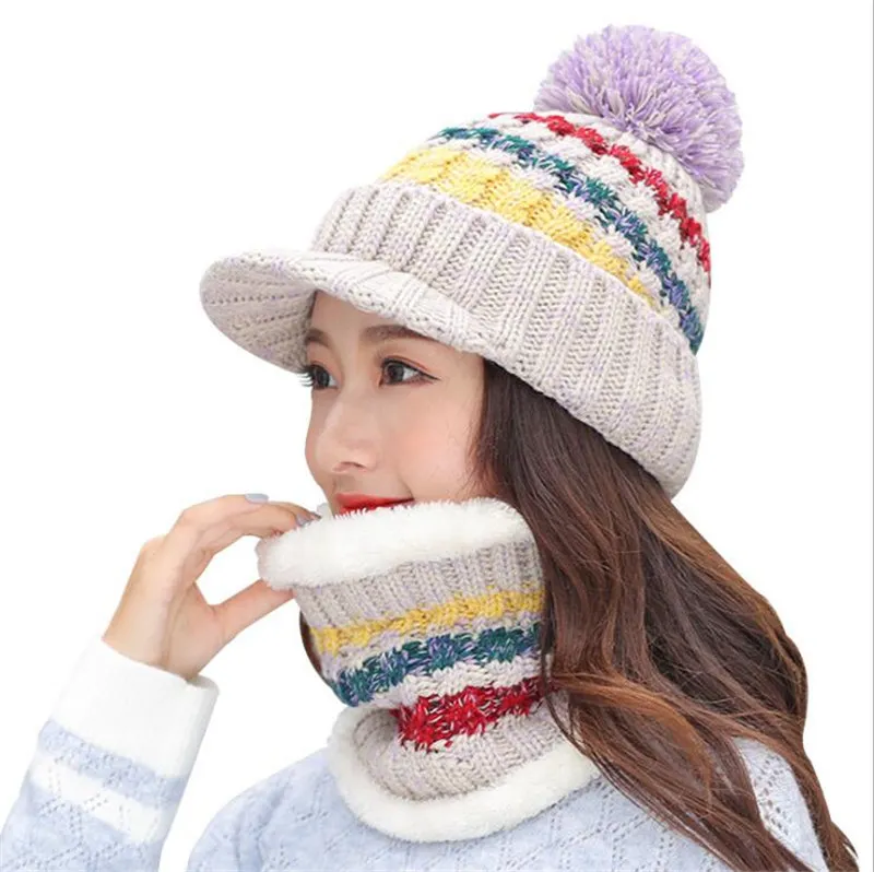 Women girls Bobble knitted Hat High Quality Winter Ball Ski Fur Hat PomPoms Hats knitted scarf
Women girls Bobble knitted Hat High Quality Winter Ball Ski Fur Hat PomPoms Hats knitted scarf