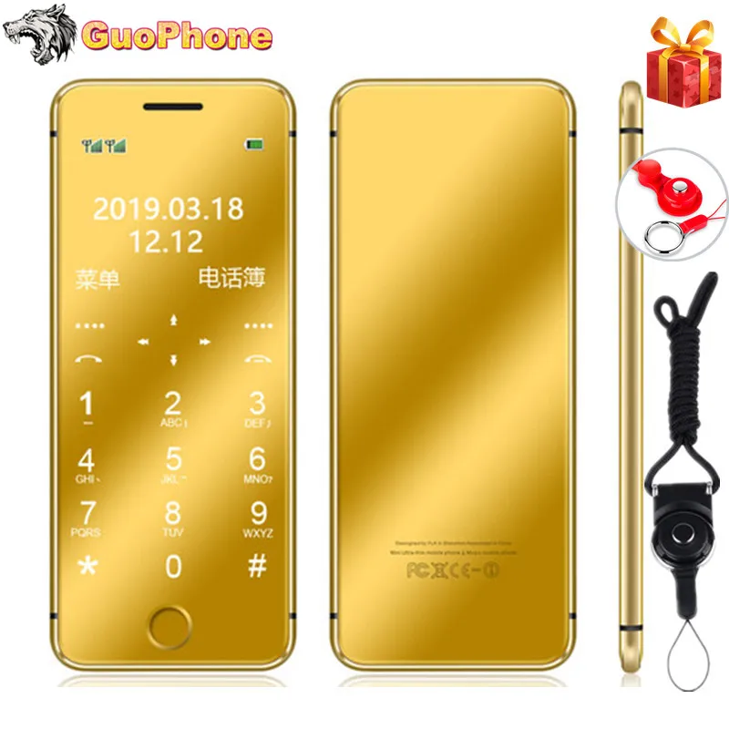 ULCOOL V66 Plus мобильный телефон 1 67 "Супер Мини ультратонкая карта Роскошный MP3 Bluetooth