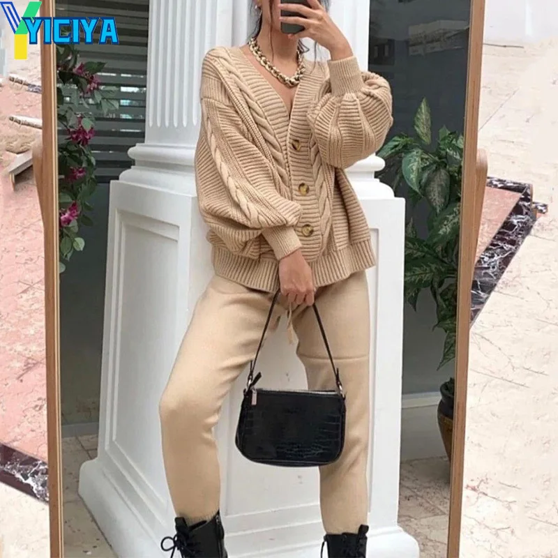 Knitted Sweater Suits Women Cardigans Trousers Set Woman 2 Pieces Two Piece Sets Lady Outfits Tracksuit Women Jogging Sets Tops
Knitted Sweater Suits Women Cardigans Trousers Set Woman 2 Pieces Two Piece Sets Lady Outfits Tracksuit Women Jogging Sets Tops