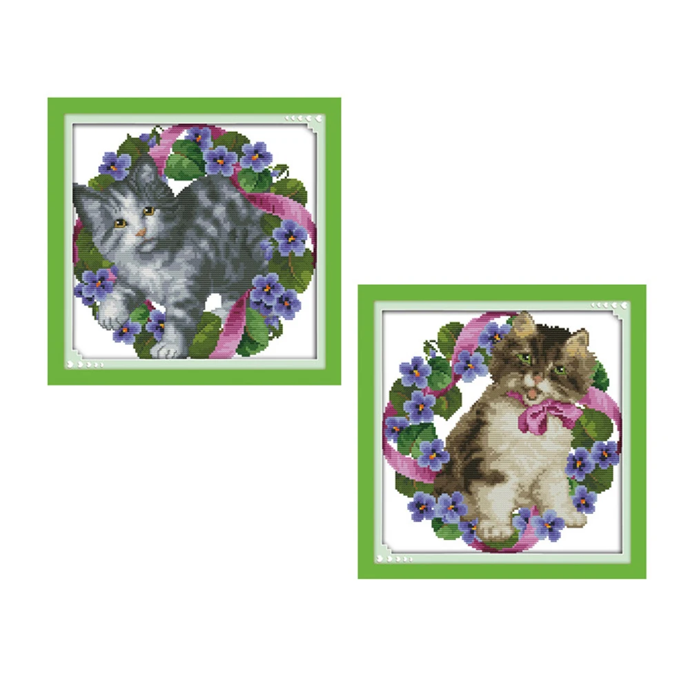 Everlasting Love Ribbon Kitten Chinese Cross Stitch Kits Ecological Cotton Stamped 14 11CT DIY Gift Wedding Decoration For Home
Everlasting Love Ribbon Kitten Chinese Cross Stitch Kits Ecological Cotton Stamped 14 11CT DIY Gift Wedding Decoration For Home