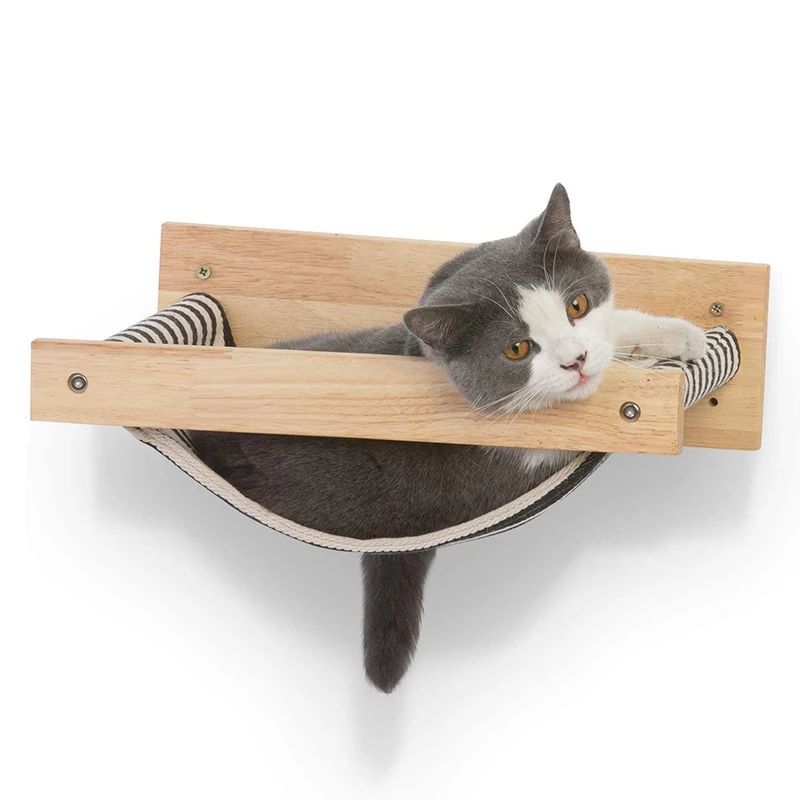 

Настенный гамак для кошки, подвесная кошачья кровать, деревянный гамак для домашних животных, для экономии места в отдыхе, для котят, машинн...