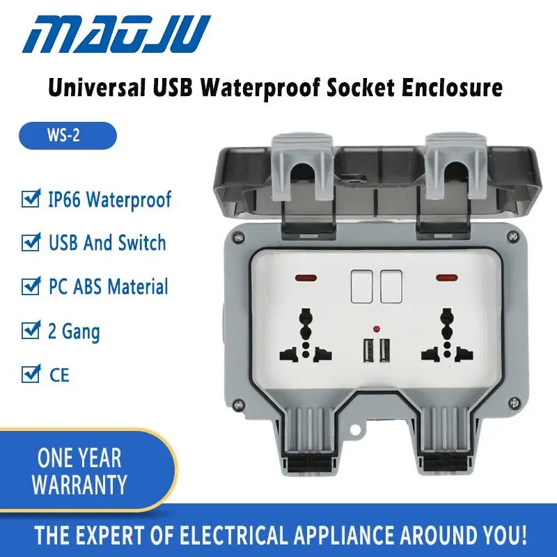 IP66 USB Universal Waterproof Socket Enclosure Outdoor Power Supply Outlet Weatherproof Box Electrical Tools
IP66 USB Universal Waterproof Socket Enclosure Outdoor Power Supply Outlet Weatherproof Box Electrical Tools