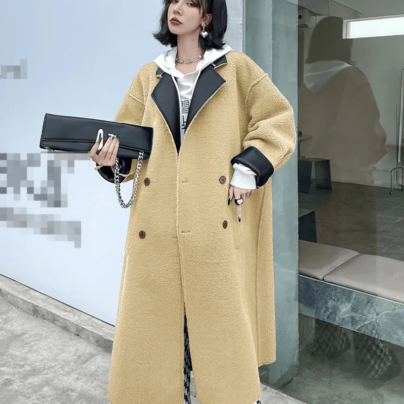 XUXI 2021 Autumn Winter Windbreaker, Women Long Sleeve Stitching PU, Wear On Both Sides, Mid-length Overcoat, E4004
XUXI 2021 Autumn Winter Windbreaker, Women Long Sleeve Stitching PU, Wear On Both Sides, Mid-length Overcoat, E4004