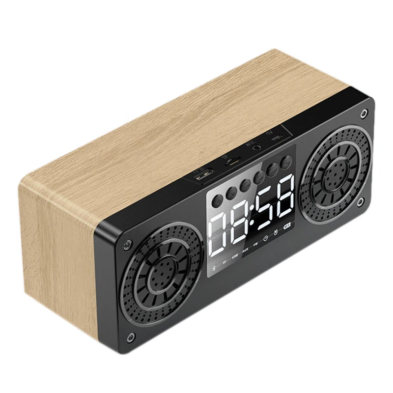 Стерео сабвуфер с деревянным корпусом Bluetooth динамик FM радио Портативная колонка
