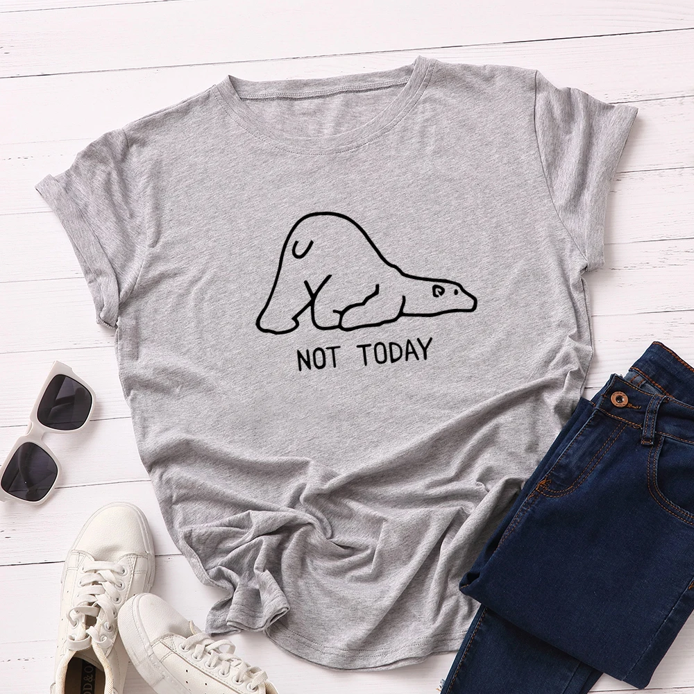 100% Cotton Women Tshirt Lovely Polar Bear Letter Not Today Print T Shirt Tops Casual Graphic Tees Top Shirts Clothes
100% Cotton Women Tshirt Lovely Polar Bear Letter Not Today Print T Shirt Tops Casual Graphic Tees Top Shirts Clothes