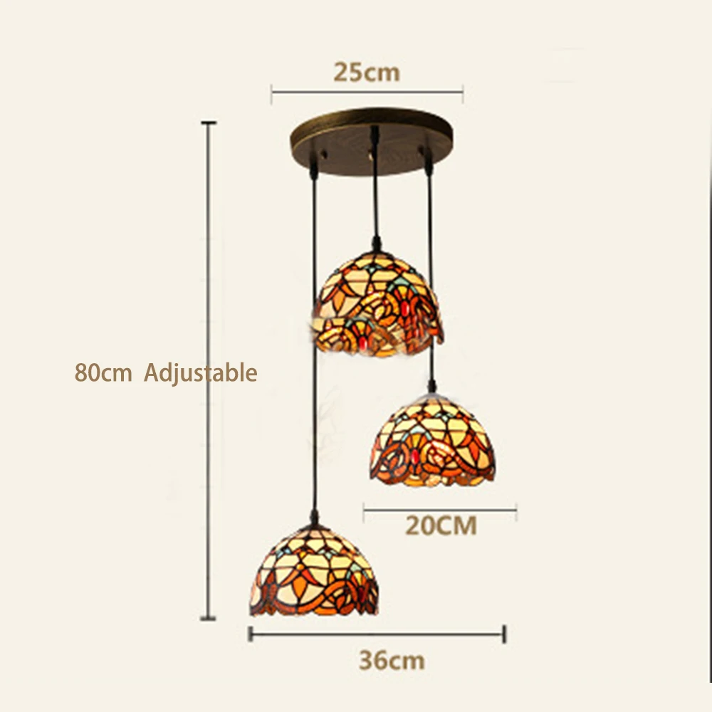 European Tiffany chandelier E27 chandelier sun flower vintage shell Mediterranean 3 line head lamp balcony aisle home decoration
European Tiffany chandelier E27 chandelier sun flower vintage shell Mediterranean 3 line head lamp balcony aisle home decoration