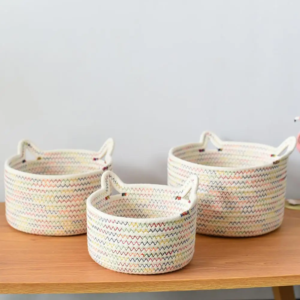 1PC Storage Basket Cartoon Hand Woven Cat Ears Kids Toys Desktop Organizer Sundries Cotton Storage Box Laundry Baskets Household
1PC Storage Basket Cartoon Hand Woven Cat Ears Kids Toys Desktop Organizer Sundries Cotton Storage Box Laundry Baskets Household