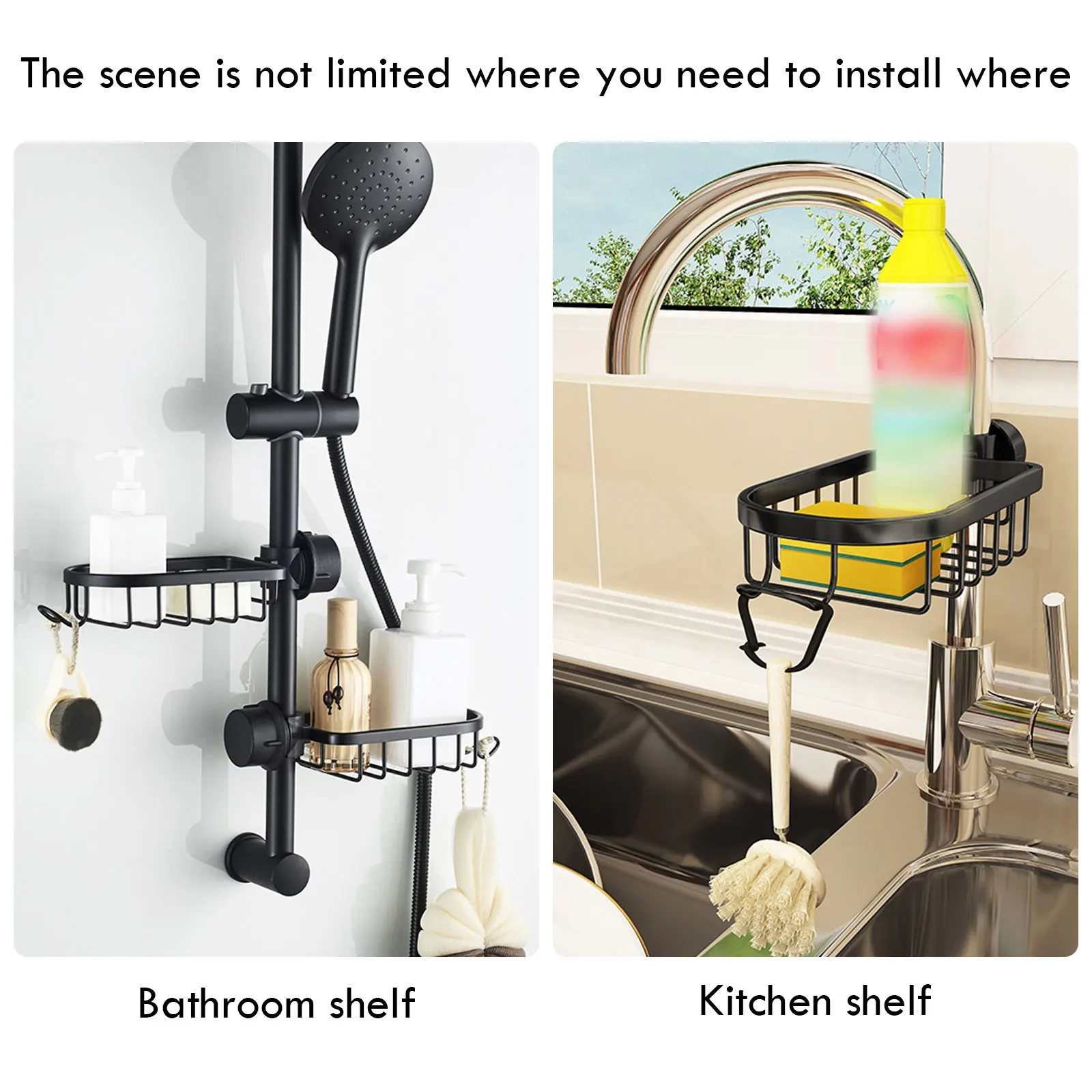 Aluminum Kitchen Shelves Kitchen Sundries Storage Rack Bathroom Shower Storage Basket Single-layer Bathroom Faucet Shelf
Aluminum Kitchen Shelves Kitchen Sundries Storage Rack Bathroom Shower Storage Basket Single-layer Bathroom Faucet Shelf