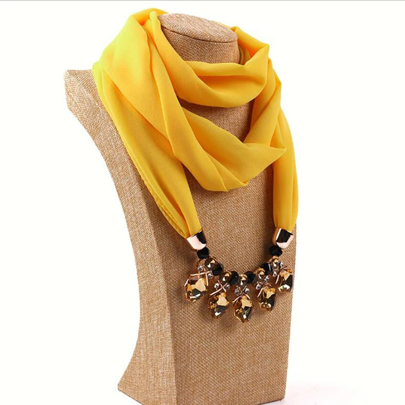 Fashion Designer Decorative Jewelry Necklace Crystal Beads Pendant Scarf Women Foulard Femme Head Scarves Hijab Scarfs
Fashion Designer Decorative Jewelry Necklace Crystal Beads Pendant Scarf Women Foulard Femme Head Scarves Hijab Scarfs