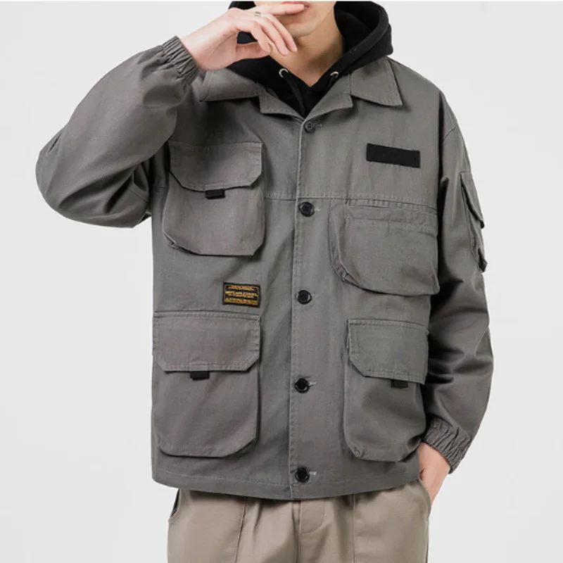 #2416 Spring Autumn Jacket Man Plus Size 5XL Black Gray Green Long Sleeve Cotton Jackets Male Loose Coats Big Pockets Streetwear
#2416 Spring Autumn Jacket Man Plus Size 5XL Black Gray Green Long Sleeve Cotton Jackets Male Loose Coats Big Pockets Streetwear