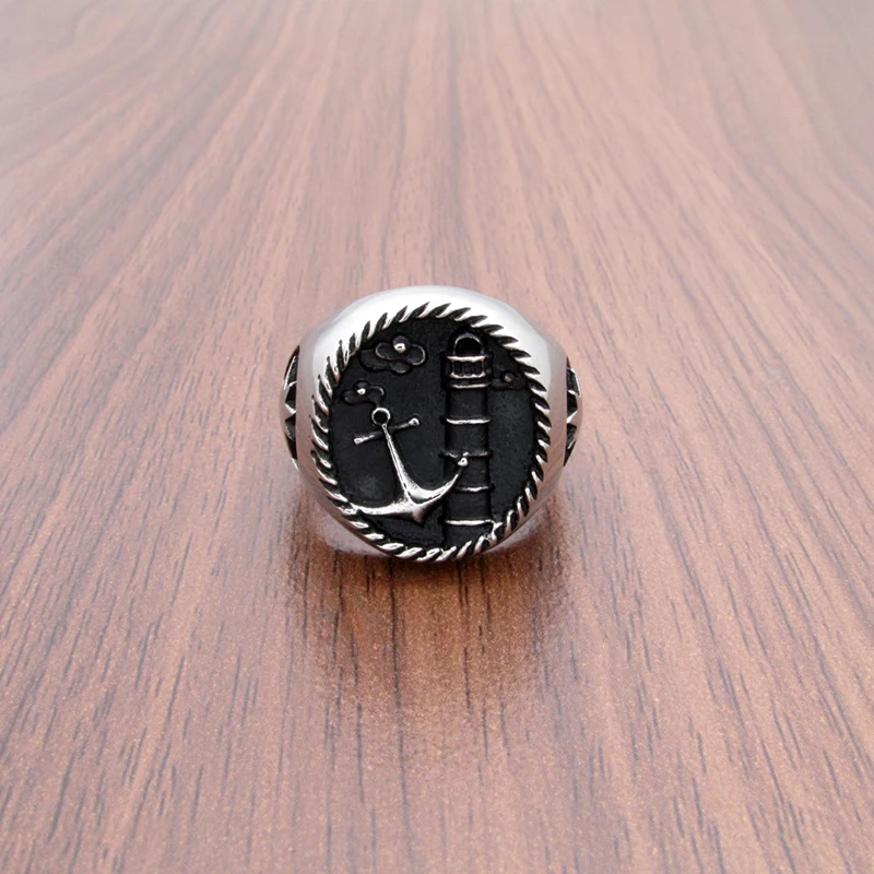 Free Shipping Vintage 316L Stainless Steel Silver Color Black Round Nautical Lighthouse Ring Amulet Signet Compass Anchor Rings
Free Shipping Vintage 316L Stainless Steel Silver Color Black Round Nautical Lighthouse Ring Amulet Signet Compass Anchor Rings