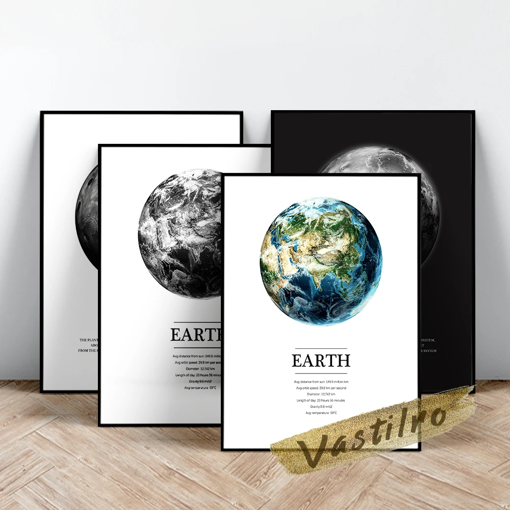 Black White Earth Mars Poster, Solar System Planet Art Prints, Nursery Wall Stickers, Astronomical Science Planet Wall Picture
Black White Earth Mars Poster, Solar System Planet Art Prints, Nursery Wall Stickers, Astronomical Science Planet Wall Picture