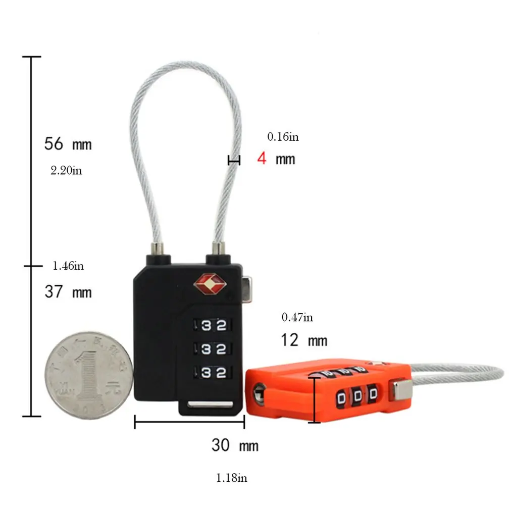 3 Digit Password Lock Steel Wire Security Lock Suitcase Luggage Coded Lock Cupboard Cabinet Locker Padlock
3 Digit Password Lock Steel Wire Security Lock Suitcase Luggage Coded Lock Cupboard Cabinet Locker Padlock