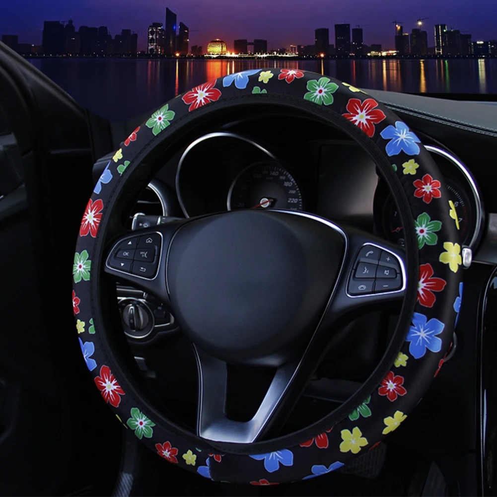 Universal 37-38cm Steering Wheel Cover colorful flower printing Soft Car Steering Wheel Protector Cover non-slip Decoration
Universal 37-38cm Steering Wheel Cover colorful flower printing Soft Car Steering Wheel Protector Cover non-slip Decoration