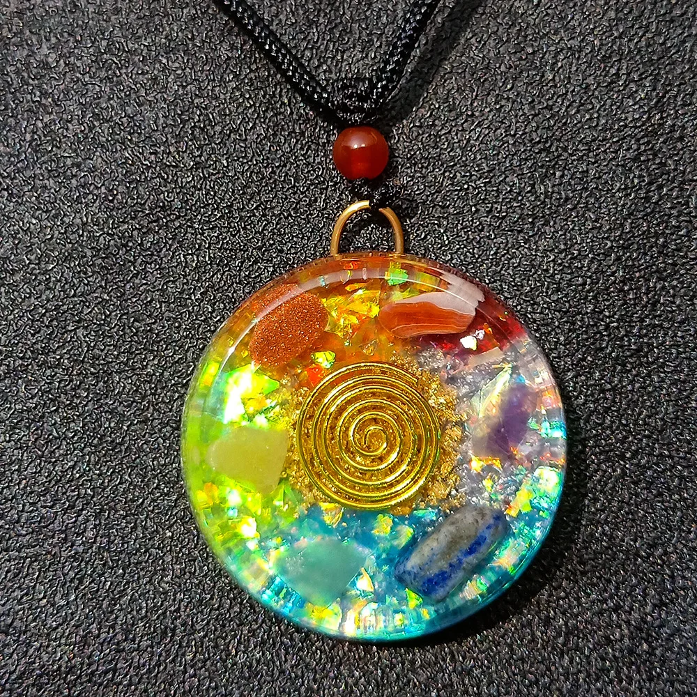 Resin & Orgone Energy Colorful Seven Chakras Stone Necklace Round Charms Pendulum Meditation Pendant Wholesale
Resin & Orgone Energy Colorful Seven Chakras Stone Necklace Round Charms Pendulum Meditation Pendant Wholesale