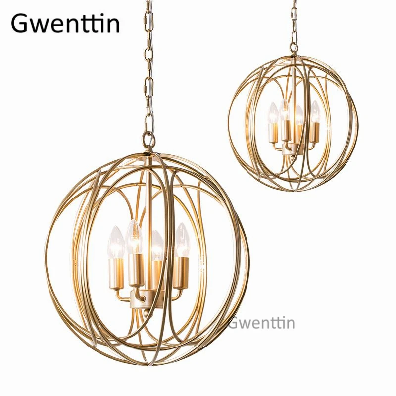 Nordic Gold Pendant Lights Modern Round Cage Hanging Lamp Loft Industrial Decor Dining Room Kitchen Lighting Fixtures Luminaire
Nordic Gold Pendant Lights Modern Round Cage Hanging Lamp Loft Industrial Decor Dining Room Kitchen Lighting Fixtures Luminaire