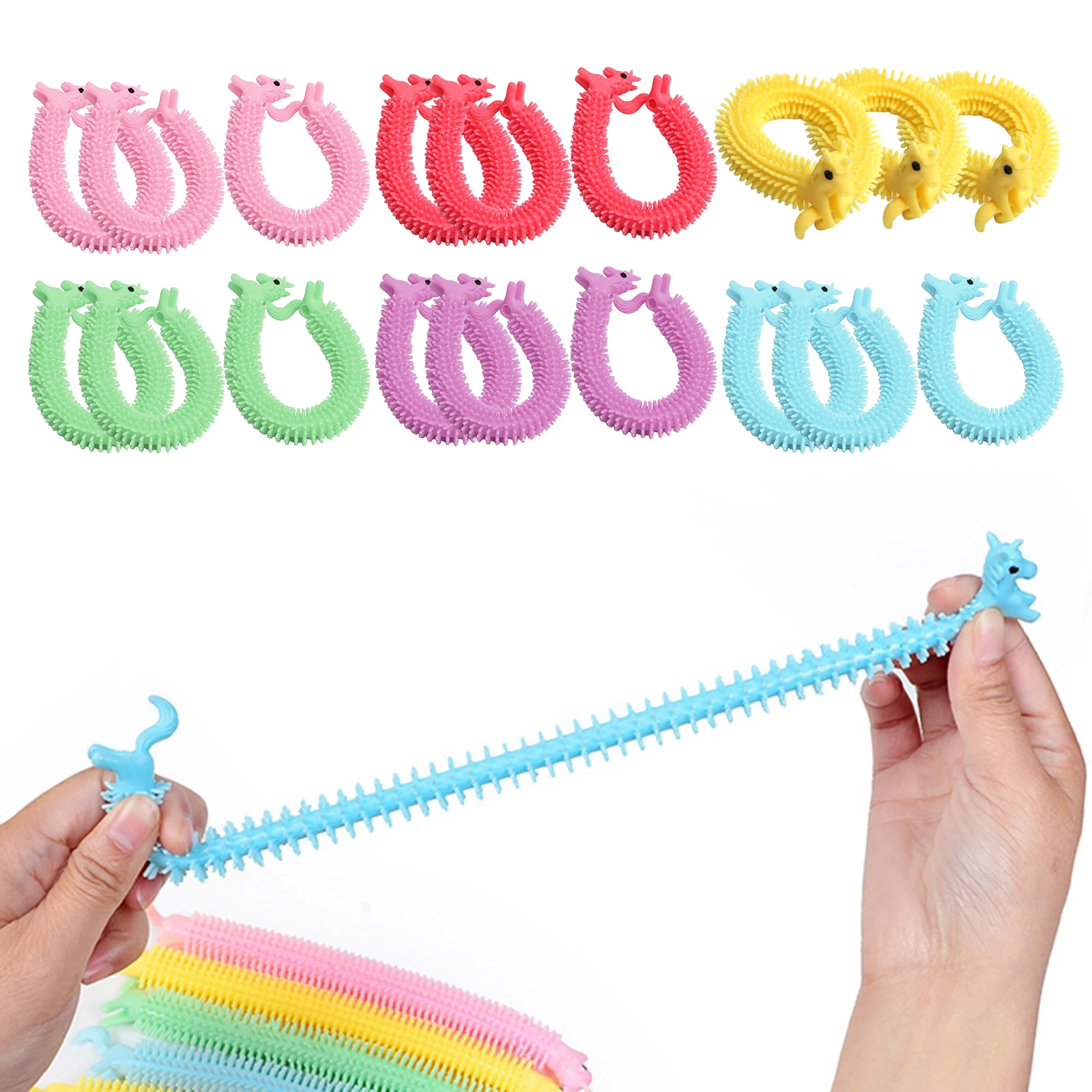 

3 Pieces Toy Stretchy String for Kids Adults Special Needs Stress Anxiety Reliever Squeeze Decompression Sensory Stretch Toys