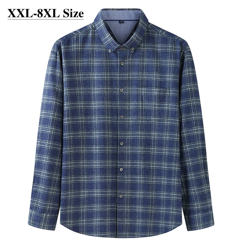 Plus Size 6XL 7XL 8XL Autumn Men's Plaid Long-sleeved Shirt 100% Cotton Loose Casual Business Shirts Male Boutique Brand Clothes
Plus Size 6XL 7XL 8XL Autumn Men's Plaid Long-sleeved Shirt 100% Cotton Loose Casual Business Shirts Male Boutique Brand Clothes