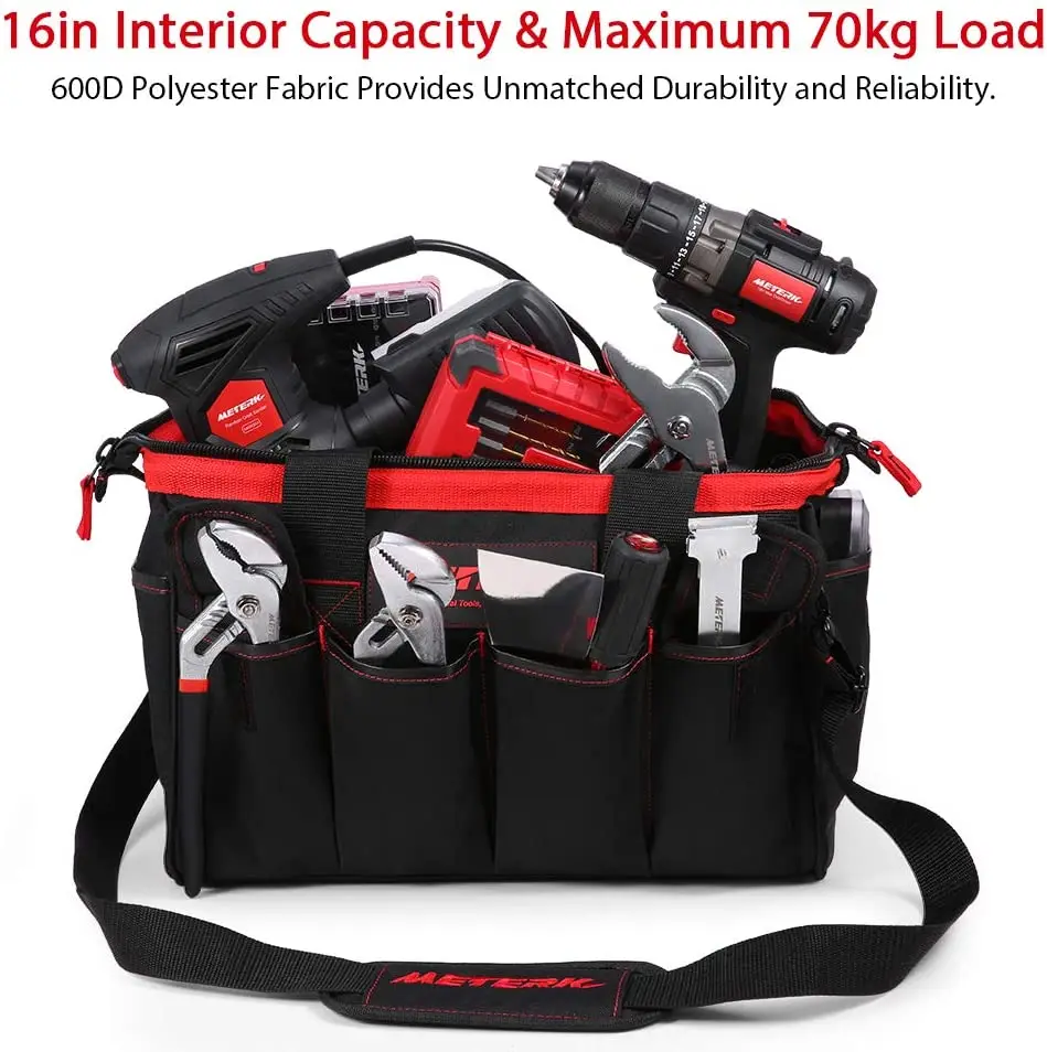 METERK Tool Bag 16-inch Tool Storage Kit 7 Pockets Electrical Kit with Adjustable Shoulder Strap
METERK Tool Bag 16-inch Tool Storage Kit 7 Pockets Electrical Kit with Adjustable Shoulder Strap