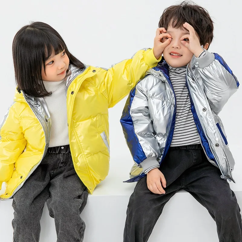 Winter New 90% White Duck Down Boys Girls Children Thickened Short Coat Hooded Bright Color Matching Space Down Jacket for Kid
Winter New 90% White Duck Down Boys Girls Children Thickened Short Coat Hooded Bright Color Matching Space Down Jacket for Kid