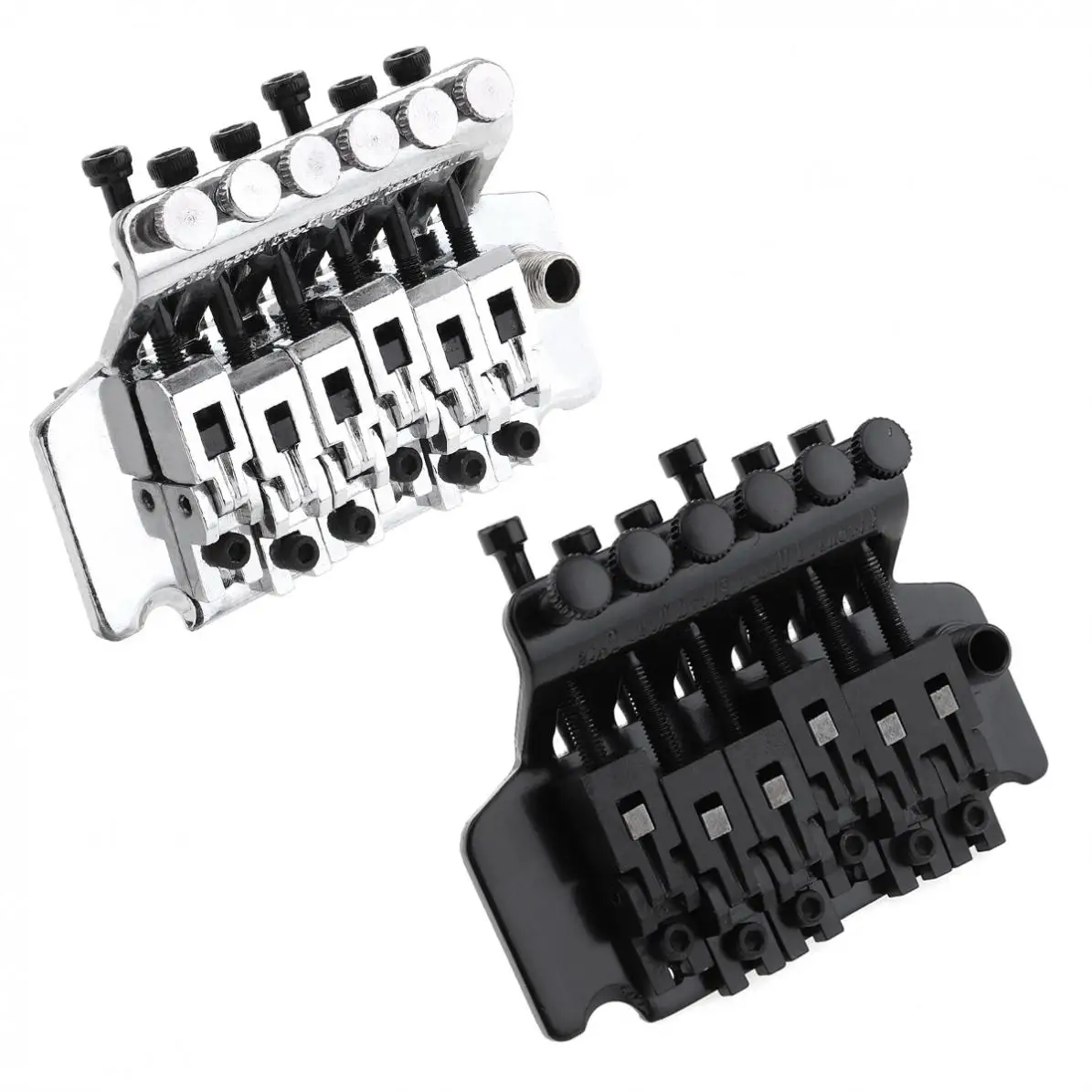 6 String Double Roll Tailpiece Saddle Tremolo Bridge System Silver / Black Optional Guitar Accessories
6 String Double Roll Tailpiece Saddle Tremolo Bridge System Silver / Black Optional Guitar Accessories