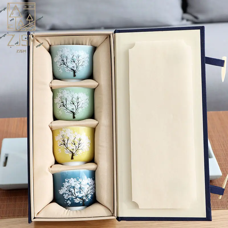 Japanese Magic Sakura Cup Cold Temperature Color Changing Tea Cup Ceramic Kung Fu Single Cup Set Special Gift For Friends 
Japanese Magic Sakura Cup Cold Temperature Color Changing Tea Cup Ceramic Kung Fu Single Cup Set Special Gift For Friends