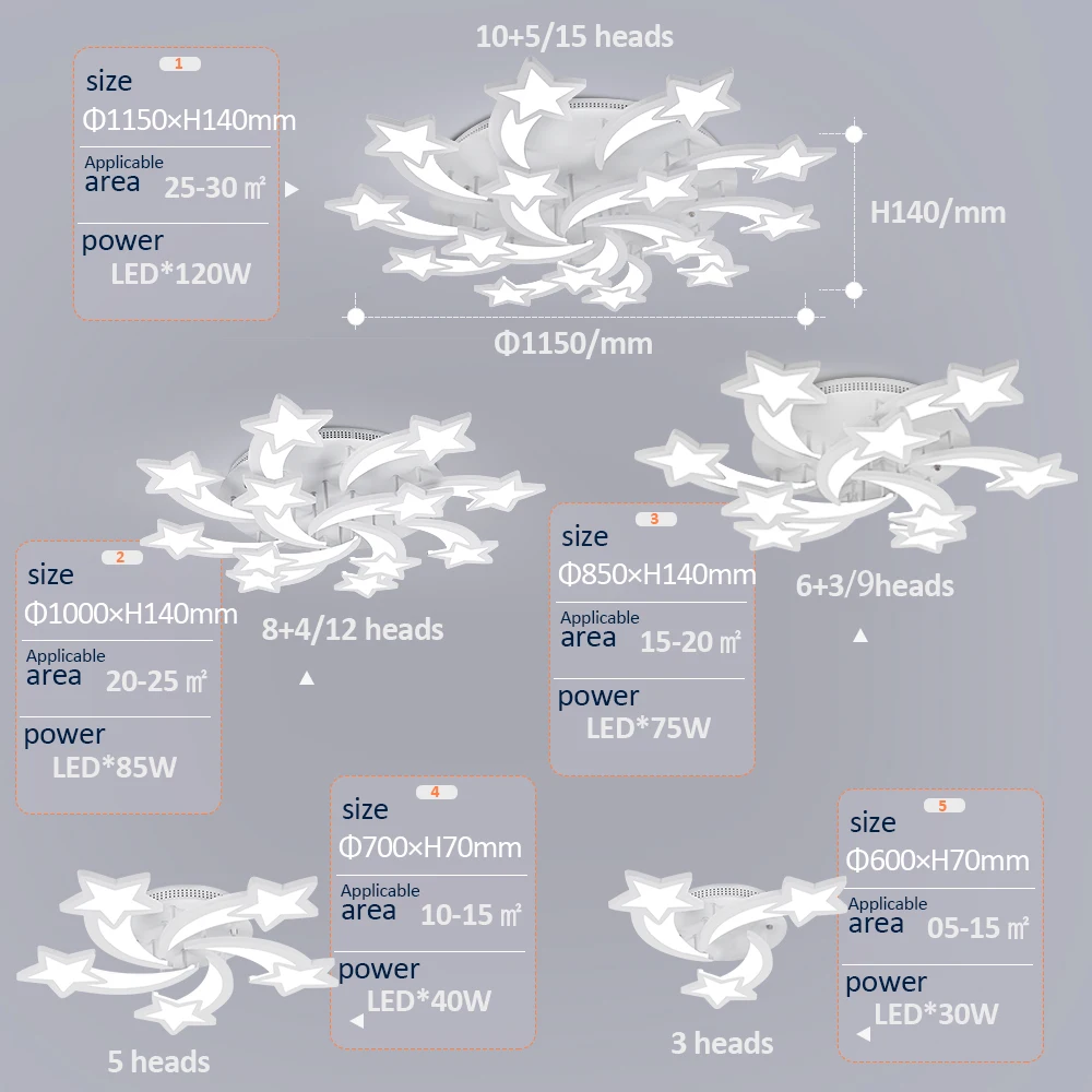 LED chandelier modern star chandelier living room bedroom lighting remote control and mobile APP control
LED chandelier modern star chandelier living room bedroom lighting remote control and mobile APP control