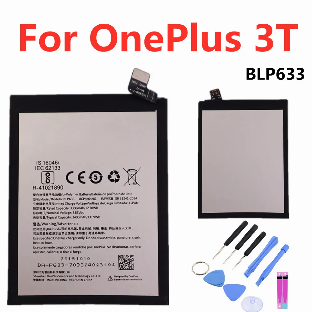 Оригинальный сменный аккумулятор BLP633 для OnePlus 3T A3010 1 + 3T мобильный телефон, аккумулятор 3400 мА · ч, высокое качество + Инструменты
Оригинальный сменный аккумулятор BLP633 для OnePlus 3T A3010 1 + 3T мобильный телефон, аккумулятор 3400 мА · ч, высокое качество + Инструменты