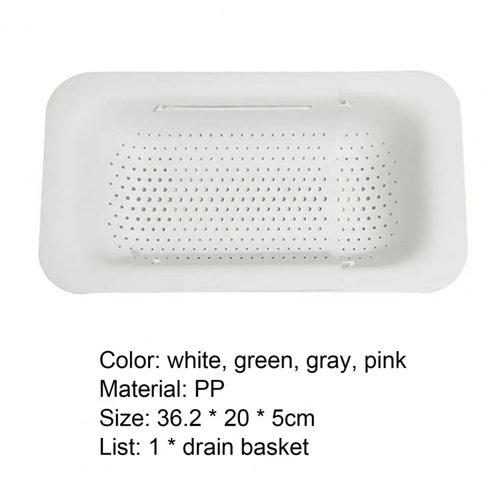 

Sink Drain Basket Household Collapsible Sturdy Durable Eco-friendly PP Retractable Drainage Storage Rack Kitchen Storage