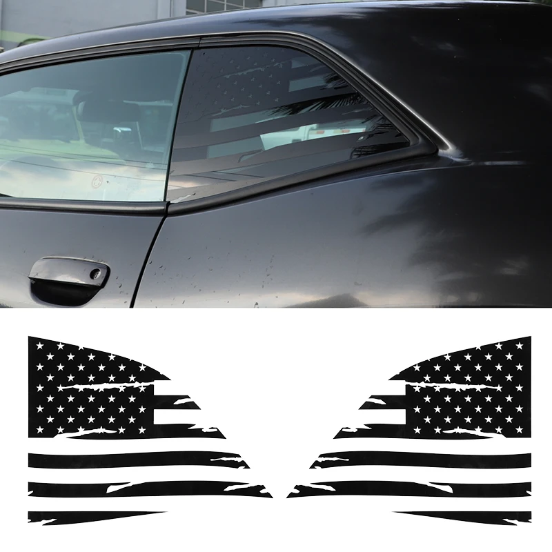 Car Side Blinds Rear Window Flag Decorative Stickers Trim for Dodge Challenger 2008-2020 | Автомобили и мотоциклы
