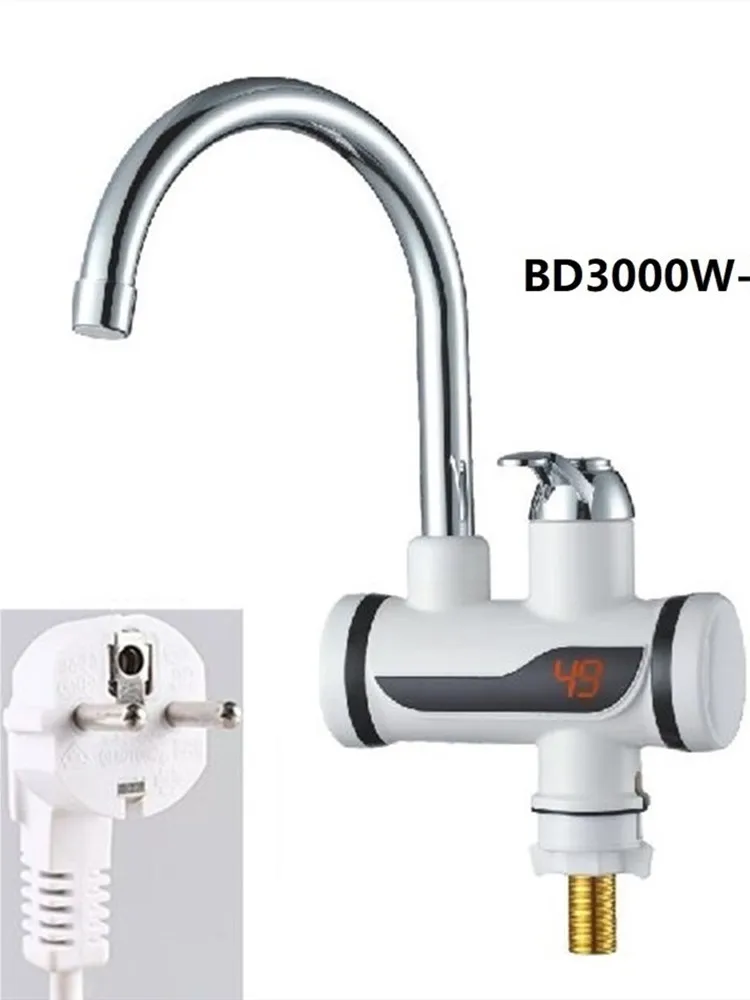 BD3000W-4,Instant Tankless Electric Hot Water Heater Faucet Kitchen Instant Heating Tap Water Heater with LED EU Plug