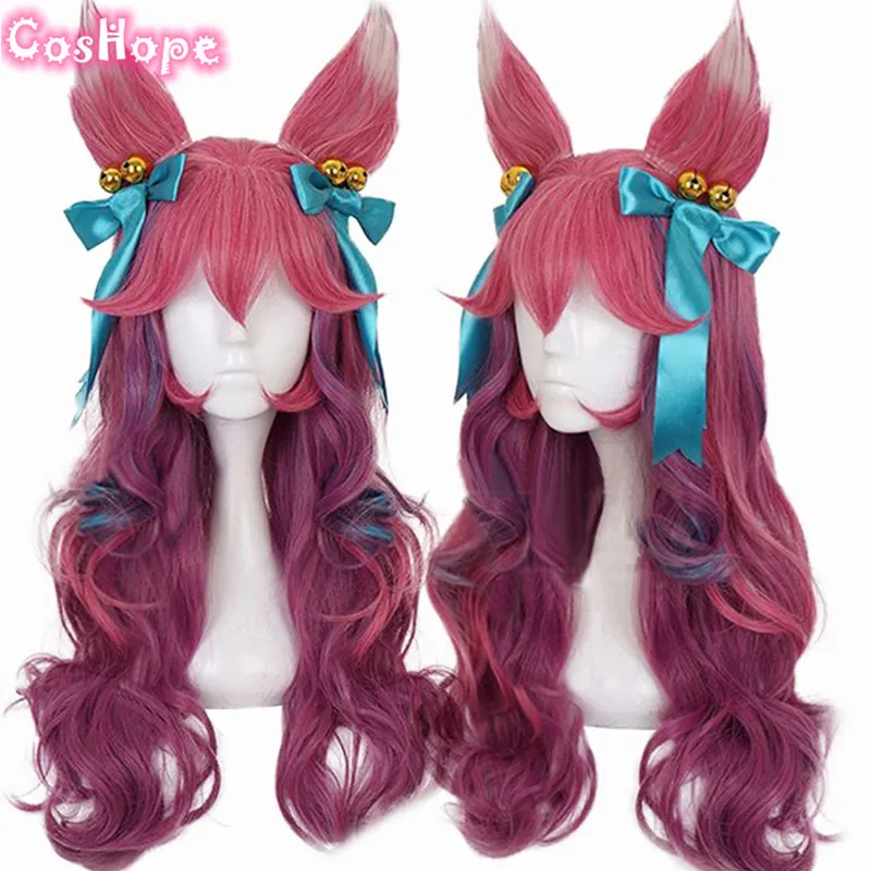 Парик для косплея аниме Spirit Blossom Ahri LOL, термостойкие синтетические волнистые розовые, фиолетовые, для Хэллоуина
Парик для косплея аниме Spirit Blossom Ahri LOL, термостойкие синтетические волнистые розовые, фиолетовые, для Хэллоуина