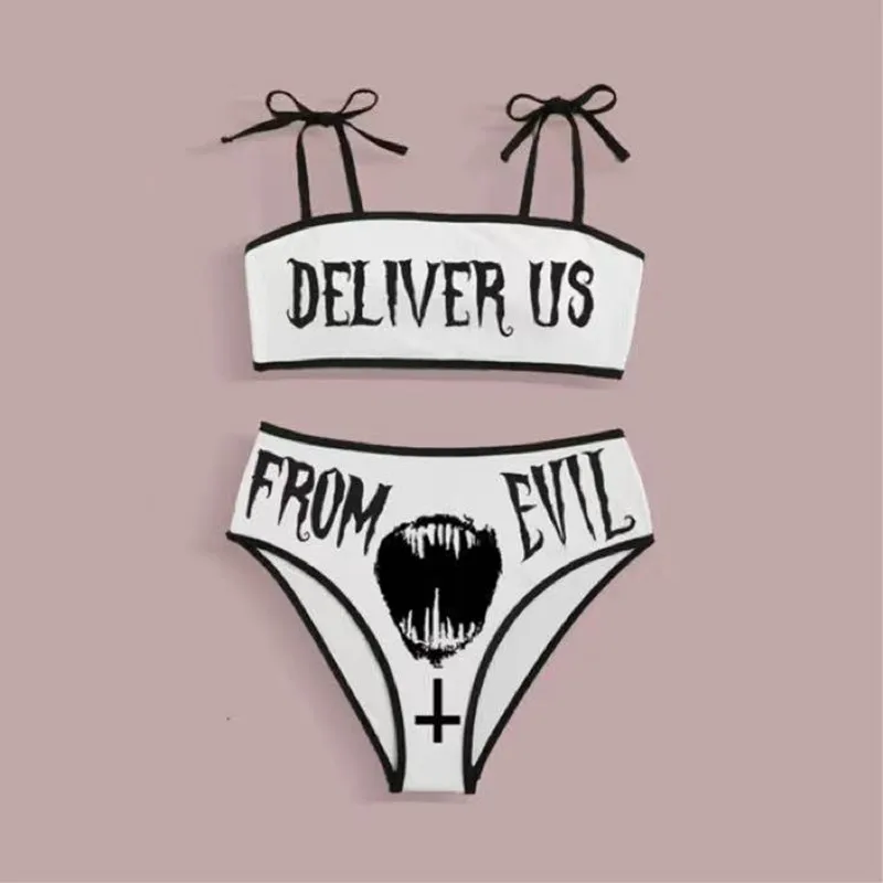 2021 New Women's Bikinis Summer Sexy Strange Comics Print Tube Top Swimsuits Swimwear and Surfwear V Waist Beach Pool Party
2021 New Women's Bikinis Summer Sexy Strange Comics Print Tube Top Swimsuits Swimwear and Surfwear V Waist Beach Pool Party