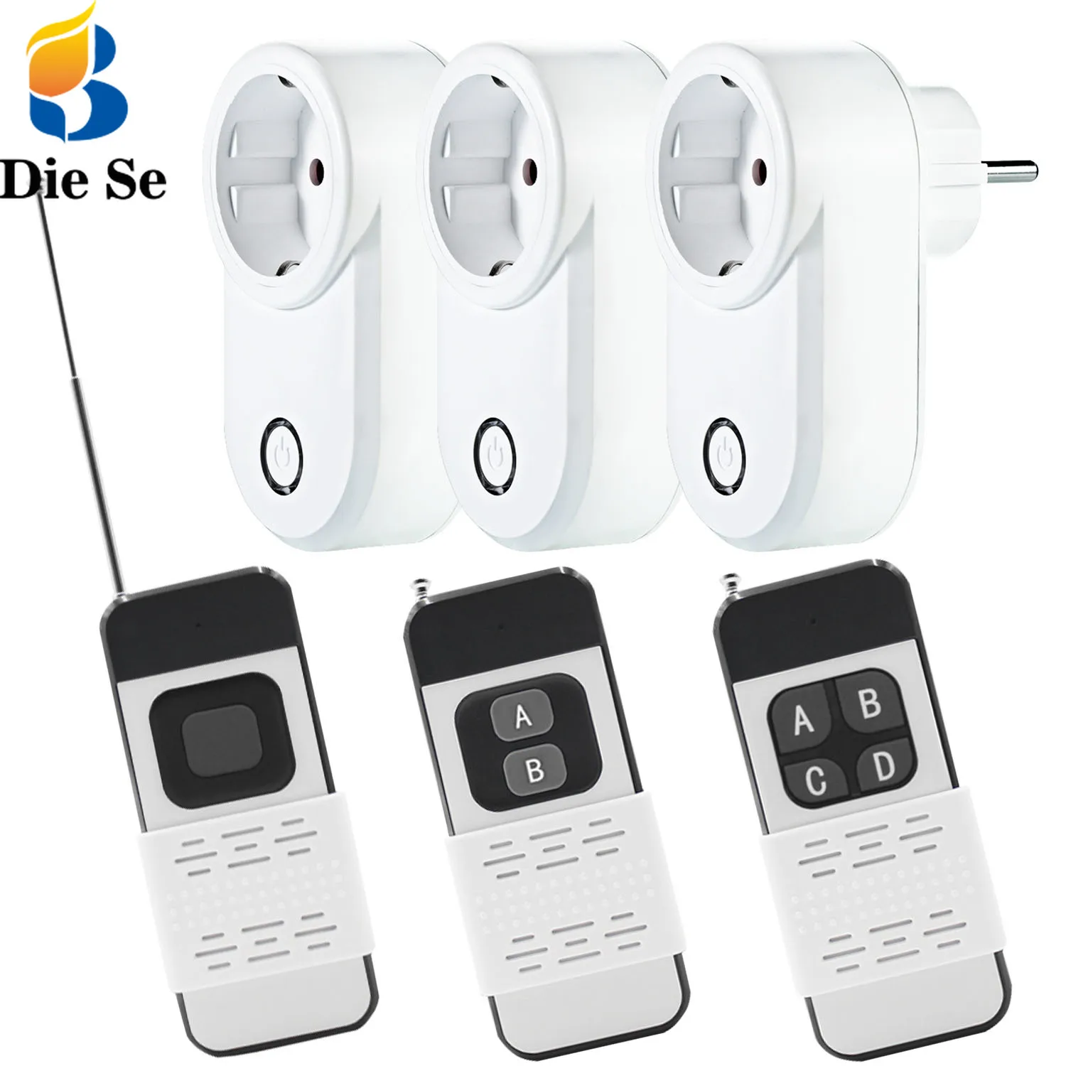 Wireless Remote Control Switch 220V 15A EU Socket 433Mhz RF Electrical Outlet and 500m Transmitter for LED Fan Home Appliance
Wireless Remote Control Switch 220V 15A EU Socket 433Mhz RF Electrical Outlet and 500m Transmitter for LED Fan Home Appliance
