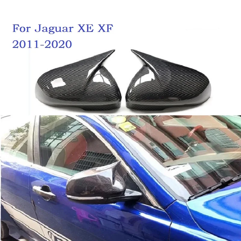 

Fit For Jaguar I-PACE XK XF XJ XE 2011-2020 Carbon Fiber Rear Side View Mirror Cover Cap M Look Car Accessories