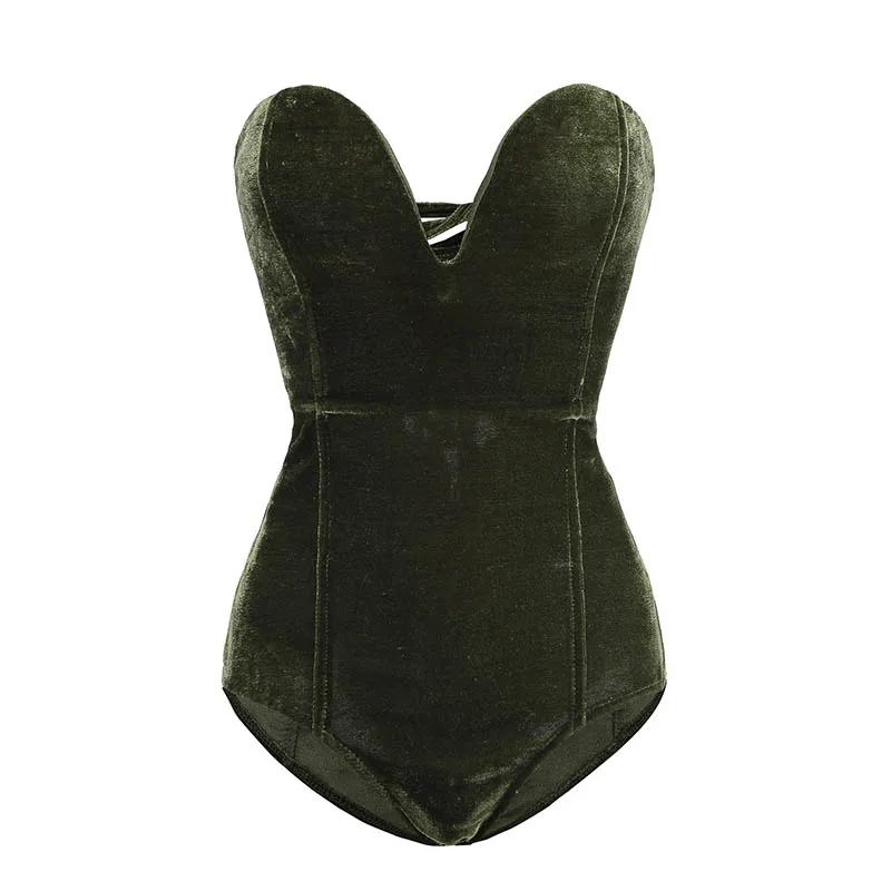 Sale Women Rompers Sexy Club Summer OL Playsuits Skinny Velvet Backless Cross Straps Tube Top Gothic Lace-up Jumpsuit Female
Sale Women Rompers Sexy Club Summer OL Playsuits Skinny Velvet Backless Cross Straps Tube Top Gothic Lace-up Jumpsuit Female