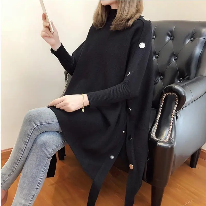 Bat Shirt Thick Pullover Sweater Jacket Women 2020 Autumn And Winter New Sweater Half-high Collar Cloak Cover Loose
Bat Shirt Thick Pullover Sweater Jacket Women 2020 Autumn And Winter New Sweater Half-high Collar Cloak Cover Loose