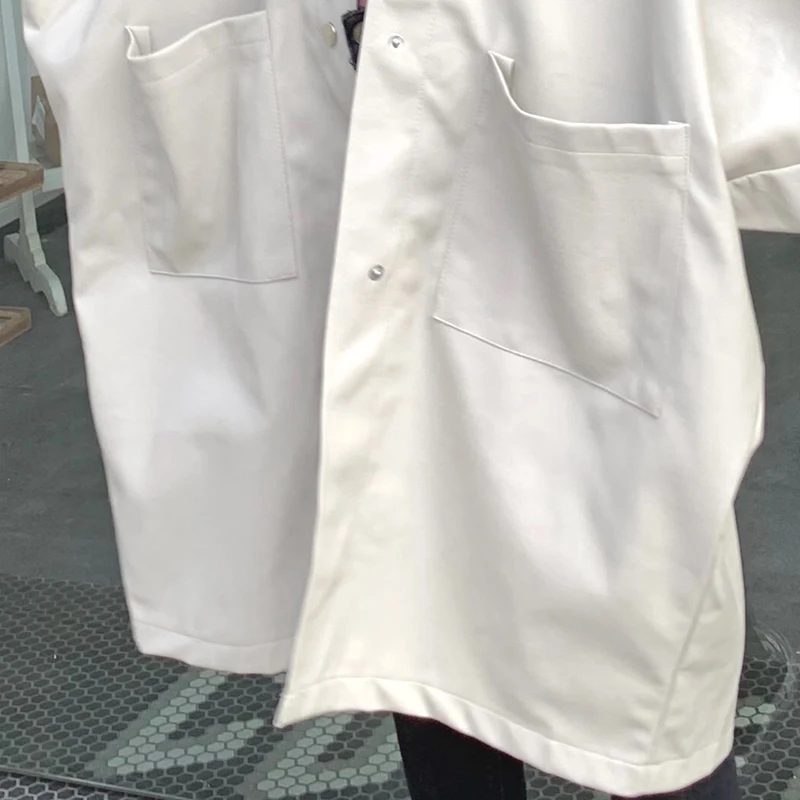 Lautaro Spring Oversized Faux Leather Jacket Women with Long Batwing Sleeve Pockets Buttons Turndown Collar Korean Fashion 2021 
Lautaro Spring Oversized Faux Leather Jacket Women with Long Batwing Sleeve Pockets Buttons Turndown Collar Korean Fashion 2021