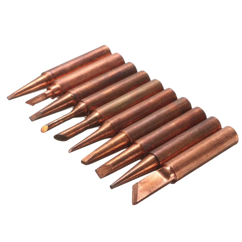 10pcs 900M Pure Copper Soldering Iron Tip Lead-free Welding Sting For Hakko 936 FX-888D Saike 909D 852D+ Soldering Iron Station 
10pcs 900M Pure Copper Soldering Iron Tip Lead-free Welding Sting For Hakko 936 FX-888D Saike 909D 852D+ Soldering Iron Station