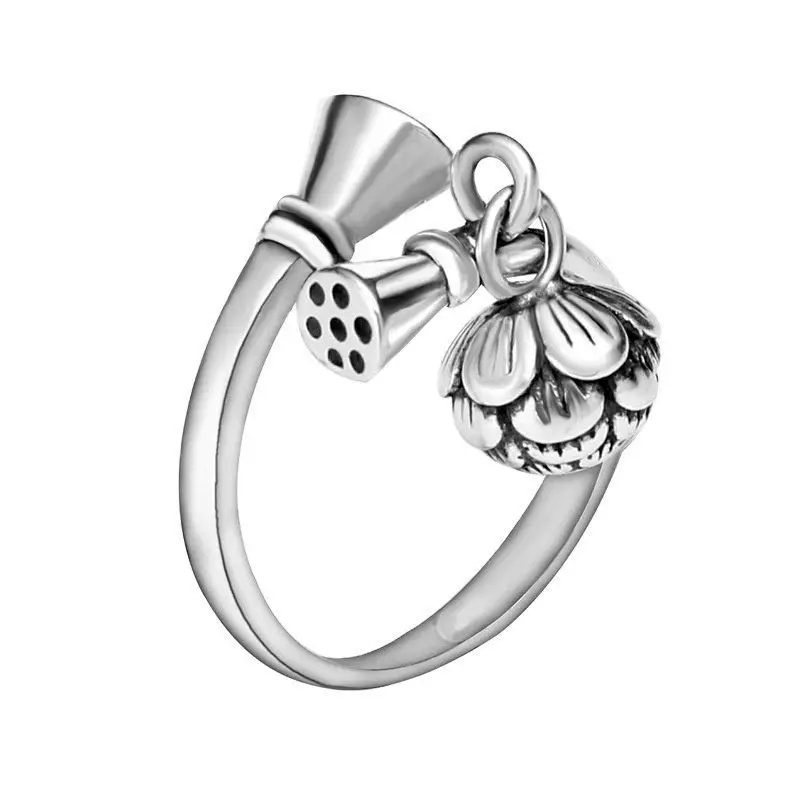 Retro distressed lotus with ring ethnic lotus pendant ring February 14 Valentine's Day gift index finger ring
Retro distressed lotus with ring ethnic lotus pendant ring February 14 Valentine's Day gift index finger ring