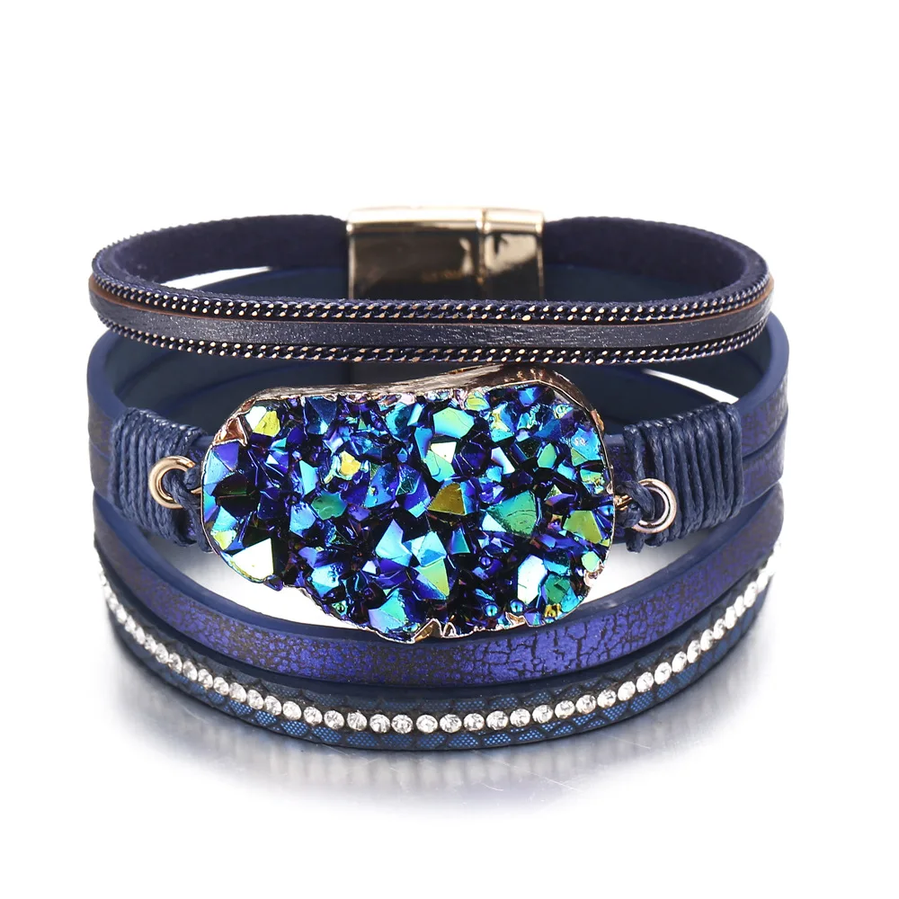 Charm Leather Bracelets For Women 2020 Fashion Crystal Ladies Boho Multilayer Wide Wrap Bracelet Female Jewelry
Charm Leather Bracelets For Women 2020 Fashion Crystal Ladies Boho Multilayer Wide Wrap Bracelet Female Jewelry