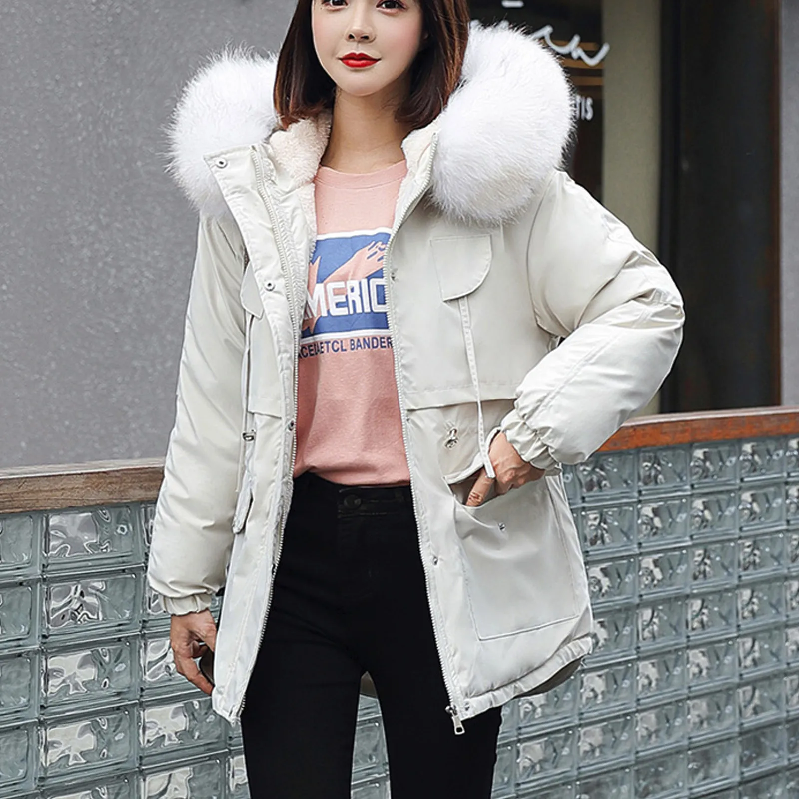 Winter Women Fashion Long Sleeve Solid Colors Warm Hooded Faux Fur Collar Zipper Casual Jacket Coat Outerwear Chaqueta Mujer#g3
Winter Women Fashion Long Sleeve Solid Colors Warm Hooded Faux Fur Collar Zipper Casual Jacket Coat Outerwear Chaqueta Mujer#g3