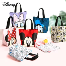 Genuine Disney Hand Bags Lunch Bag Mickey Minnie Donald Duck Daisy Canvas Lunch Pack Children Toykids Birthday Christmas Gift