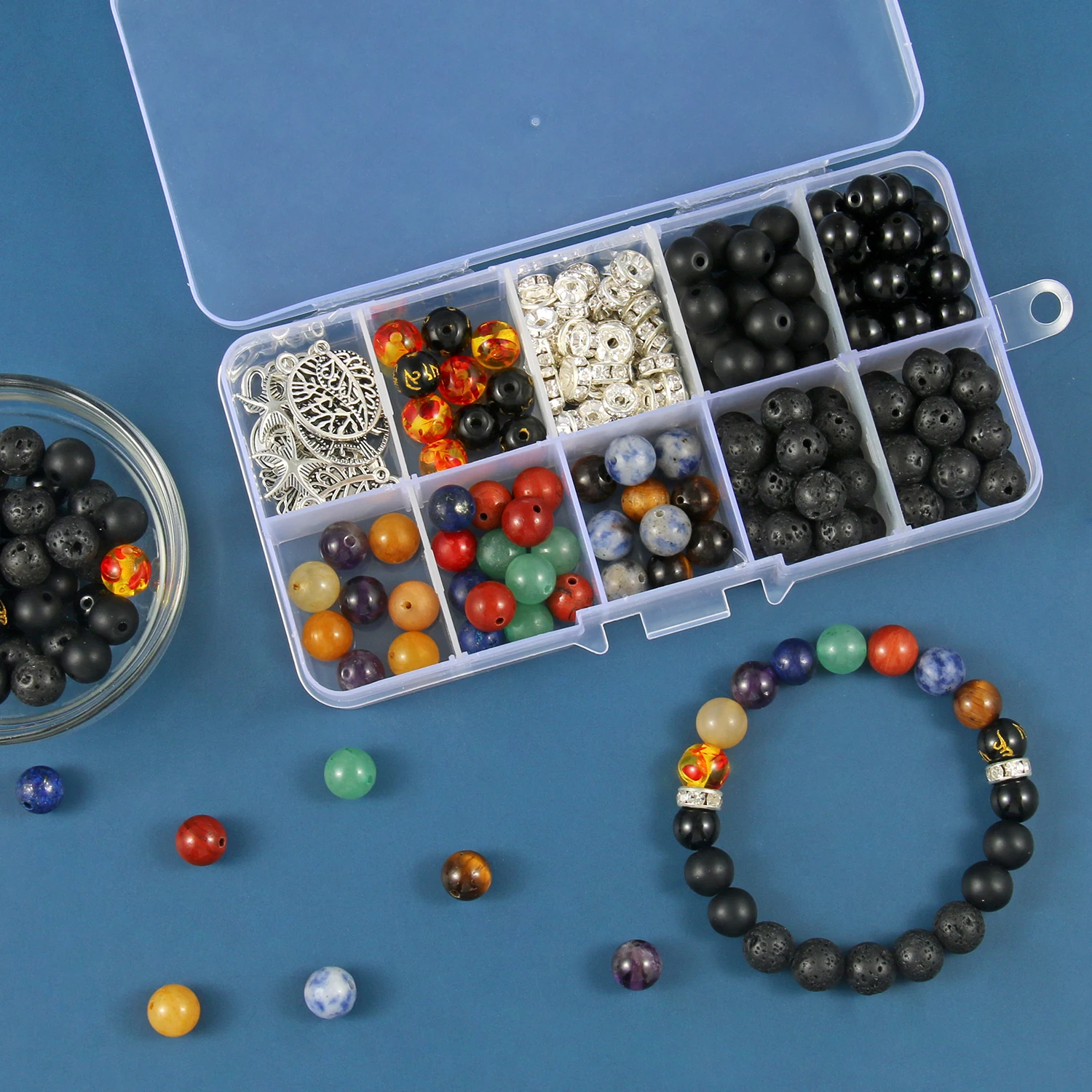 Natural 7 Chakra Lava Stone Beads Kit Colorful Round Loose Spacer Beads Sets for Jewelry Making Diy Bracelet Accessories
Natural 7 Chakra Lava Stone Beads Kit Colorful Round Loose Spacer Beads Sets for Jewelry Making Diy Bracelet Accessories