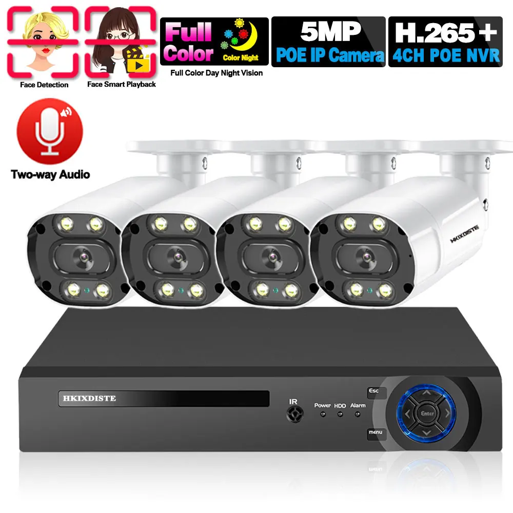 Камера видеонаблюдения системы безопасности 4K POE NVR Kit 4-канальная наружная цветная камера ночного видения 5 Мп IP Bullet, комплект видеонаблюден...
Камера видеонаблюдения системы безопасности 4K POE NVR Kit 4-канальная наружная цветная камера ночного видения 5 Мп IP Bullet, комплект видеонаблюден...