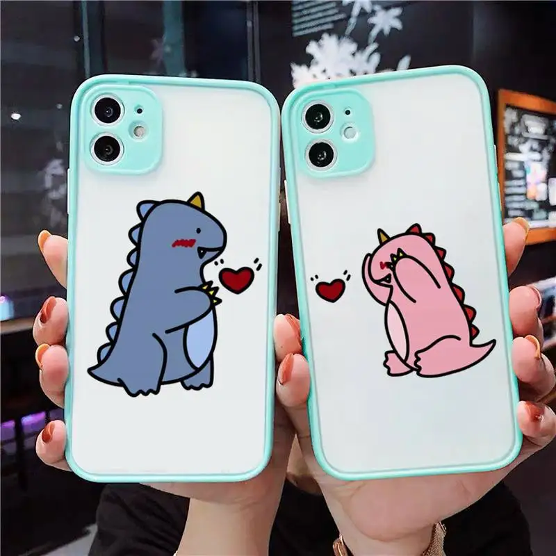 Cute Cartoon Animal Dinosaur Couple Phone Cases Matte transparent For blue iPhone 12 Mini 11 Pro XR XS Max 7 8 Plus X Back Cover
Cute Cartoon Animal Dinosaur Couple Phone Cases Matte transparent For blue iPhone 12 Mini 11 Pro XR XS Max 7 8 Plus X Back Cover
